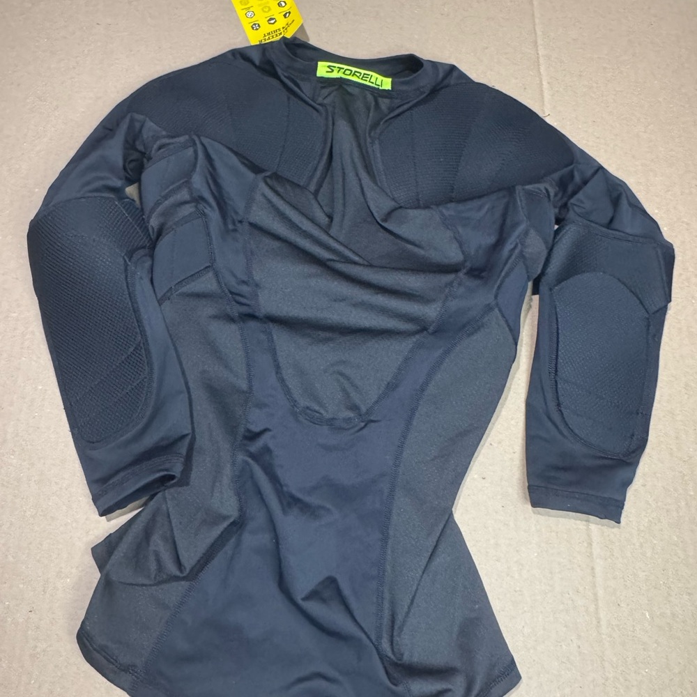 Storelli Black Small 3/4 Goal Keeper undershirt padded. NWT - Picture 3 of 5